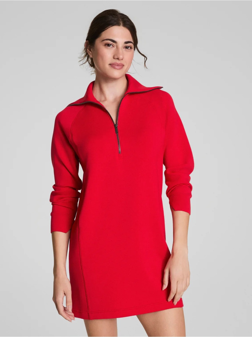 Spanx AirEssentials Half Zip Dress Red Large